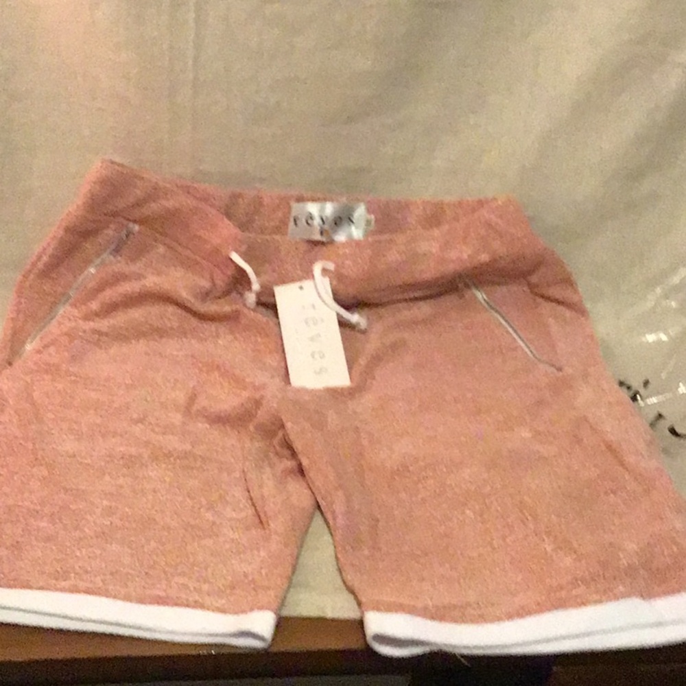 Reeves salmon “Dorset” bamboo knit jogger shorts 2XXL